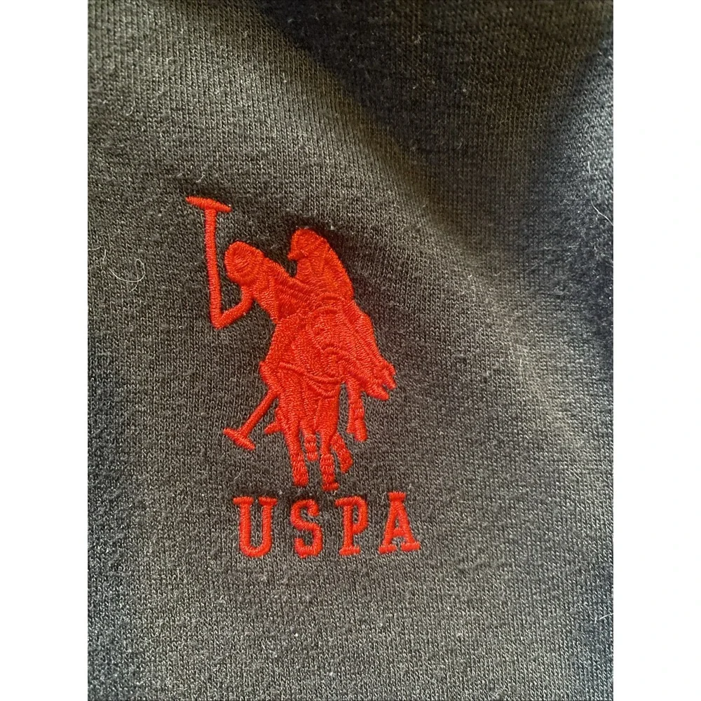 Ralph‎ Lauren US Polo Association USPA Jacket Big Logo Black Size 14/16 Varsity